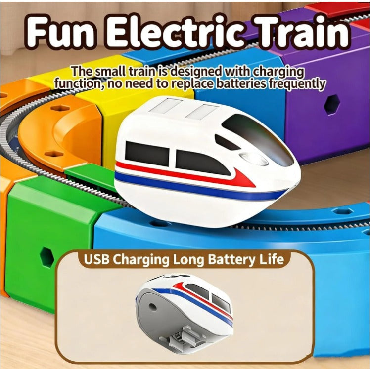 DIY Magnetic Train Building Blocks – Electric Anti-Gravity Track Set (60 Pieces)