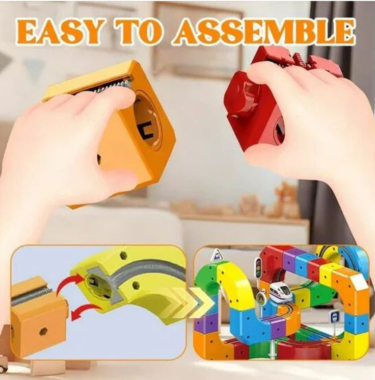 DIY Magnetic Train Building Blocks – Electric Anti-Gravity Track Set (60 Pieces)
