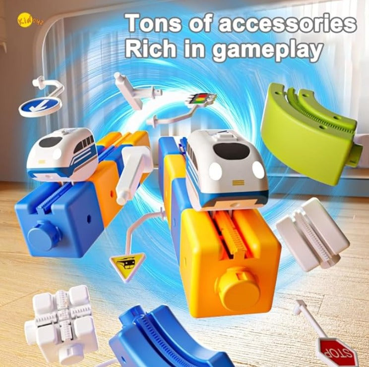 DIY Magnetic Train Building Blocks – Electric Anti-Gravity Track Set (60 Pieces)