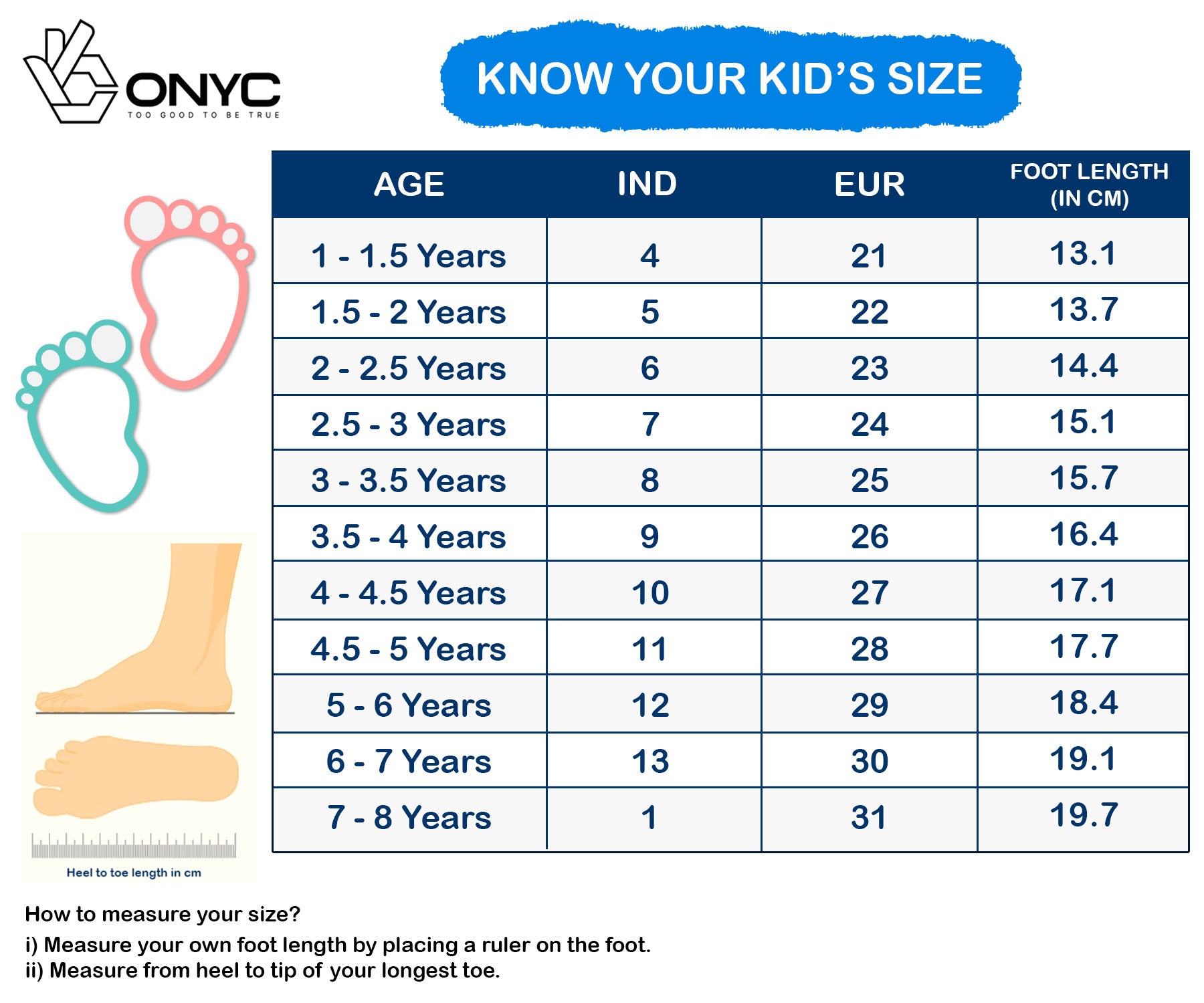 kids size-chart sandals